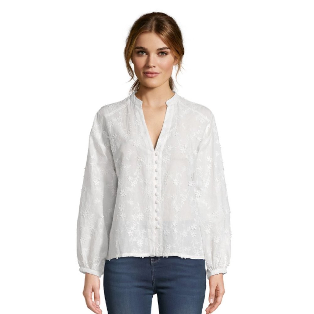 Cupcakes & Cashmere Acacia Blouse in Ivory